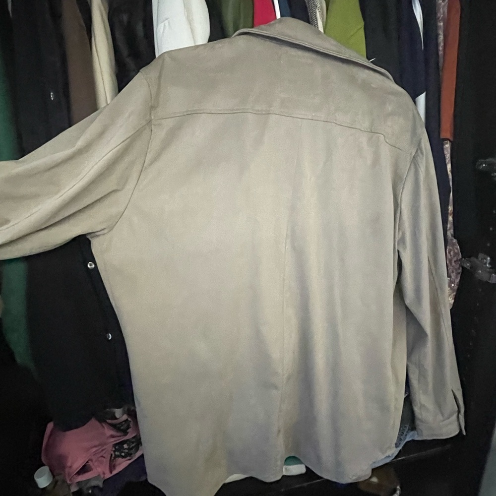 Suede Gray Button Up Super Super Soft From Zara - image 8